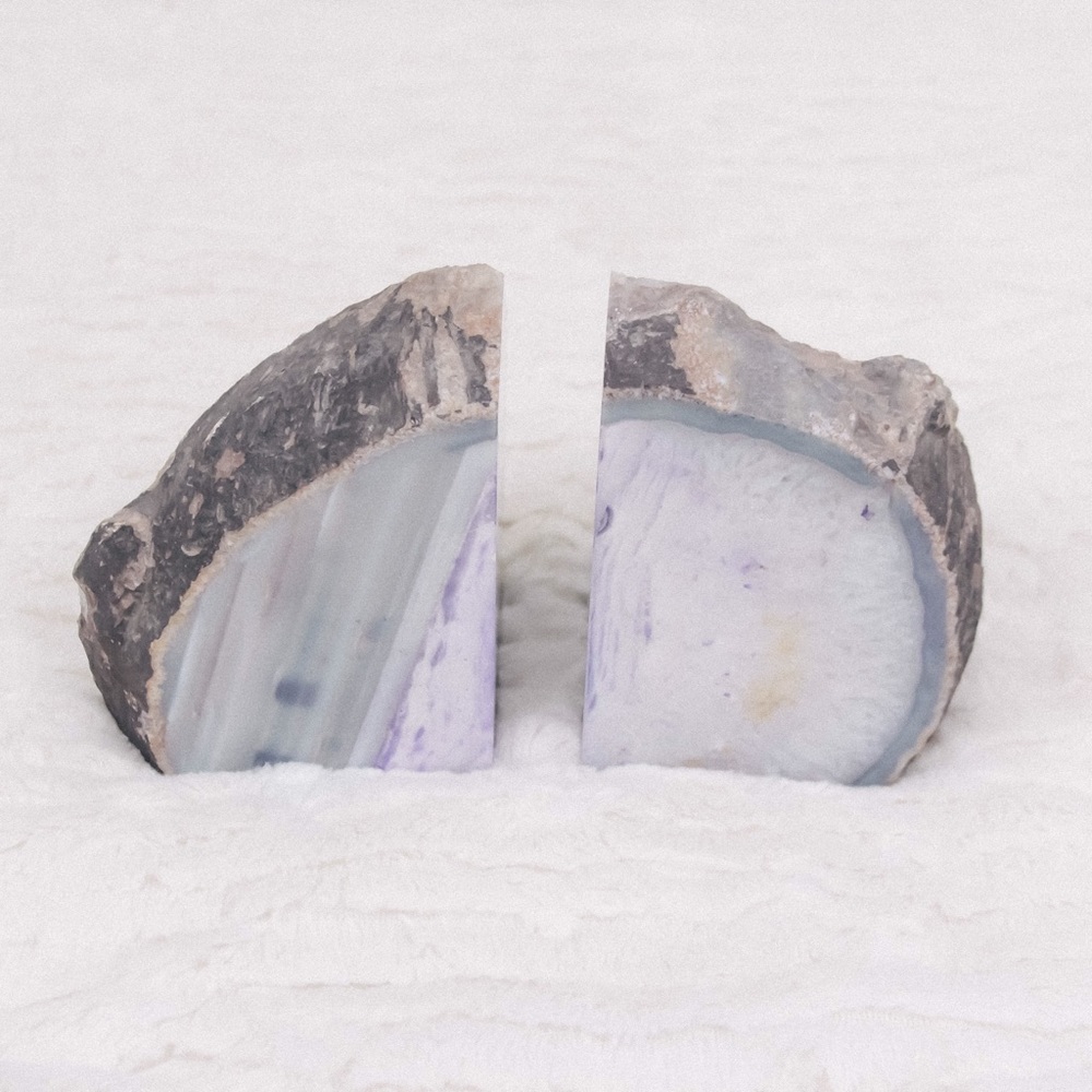 Purple Agate Amethyst Crystal Bookend